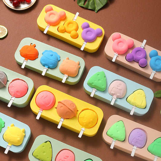 Cartoon DIY Popsicle Mold — Silicone, Kids & Family Fun