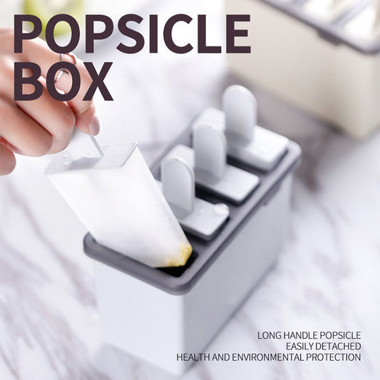 Colorful Ice Cream Popsicle Mold Box Set — 4 Grid, ABS Plastic