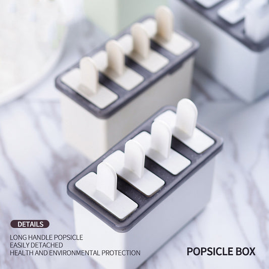 Colorful Ice Cream Popsicle Mold Box Set — 4 Grid, ABS Plastic