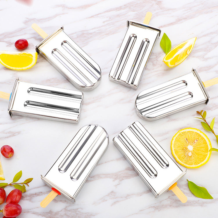 Stainless Steel Ice Cream Mold Set — 6 & 10 Pack with Shelves