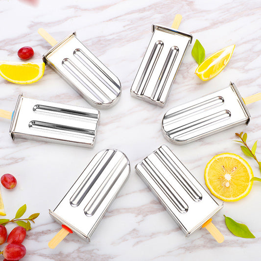 Stainless Steel Ice Cream Mold Set — 6 & 10 Pack with Shelves