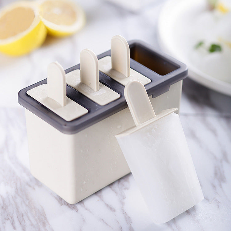 Colorful Ice Cream Popsicle Mold Box Set — 4 Grid, ABS Plastic