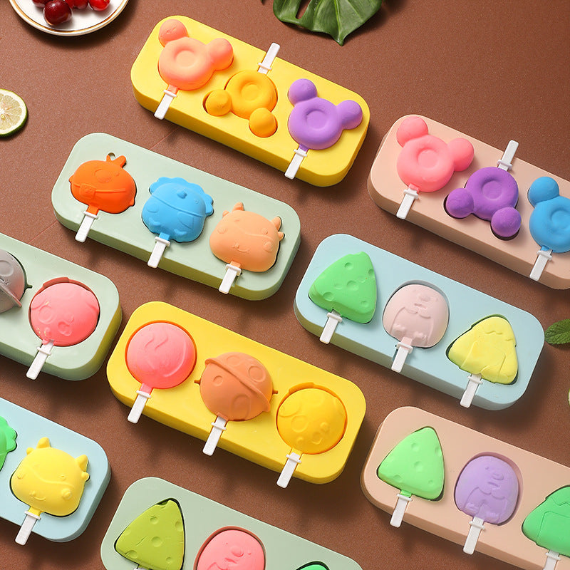 Cartoon DIY Popsicle Mold — Silicone, Kids & Family Fun