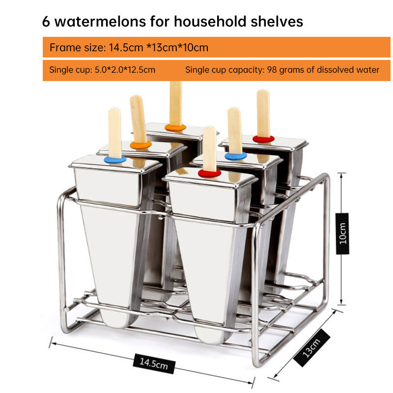 Stainless Steel Ice Cream Mold Set — 6 & 10 Pack with Shelves