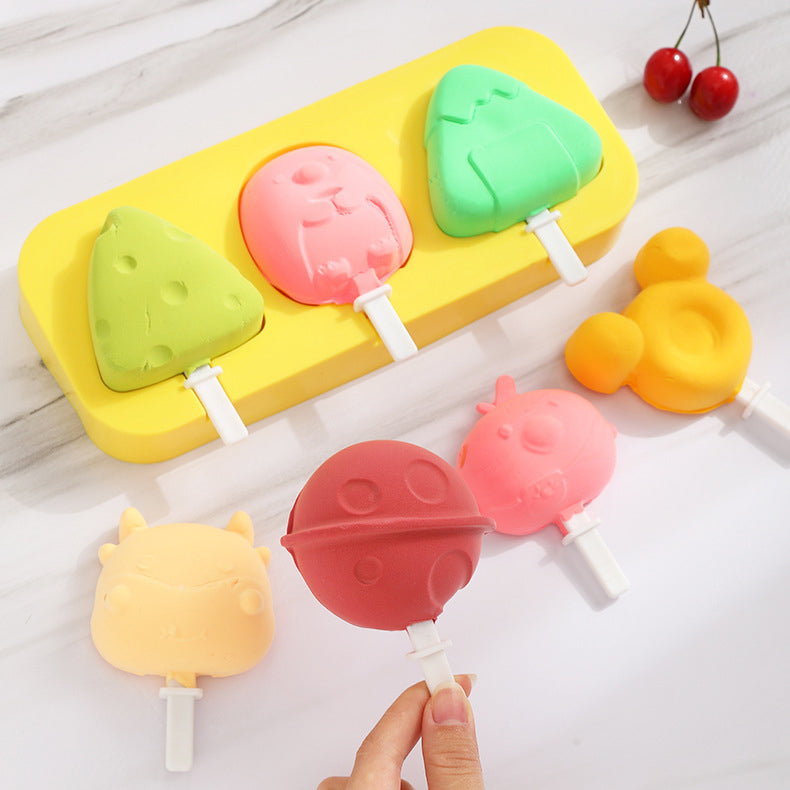Cartoon DIY Popsicle Mold — Silicone, Kids & Family Fun