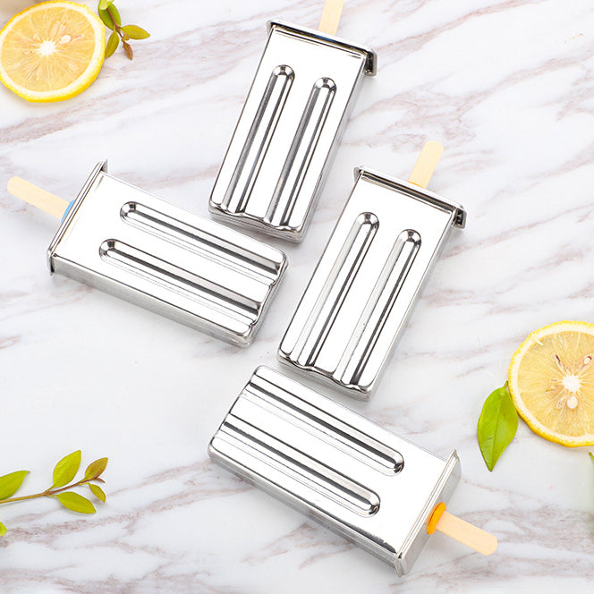 Stainless Steel Ice Cream Mold Set — 6 & 10 Pack with Shelves