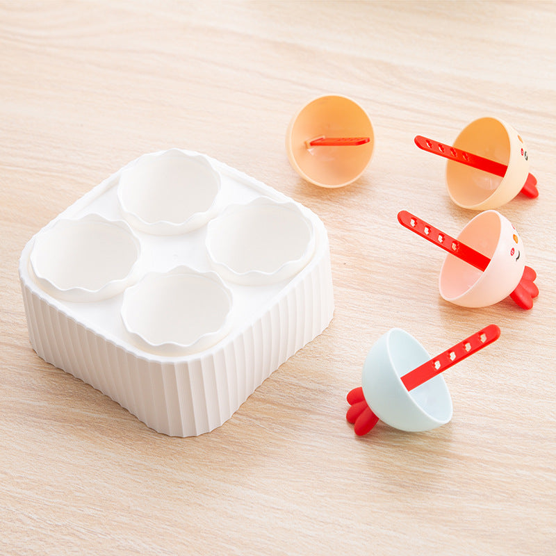 Chicken Ice Cream Mold — Food-Grade Popsicle Tray, 4 or 6 Grid