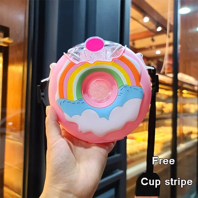 Summer Ice Cream Water Bottle — Cute Donut Design, BPA Free