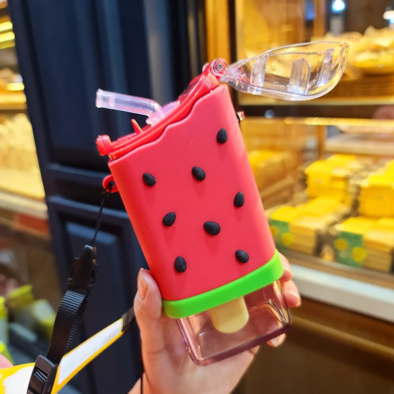 Summer Ice Cream Water Bottle — Cute Donut Design, BPA Free