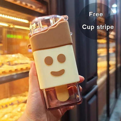Summer Ice Cream Water Bottle — Cute Donut Design, BPA Free