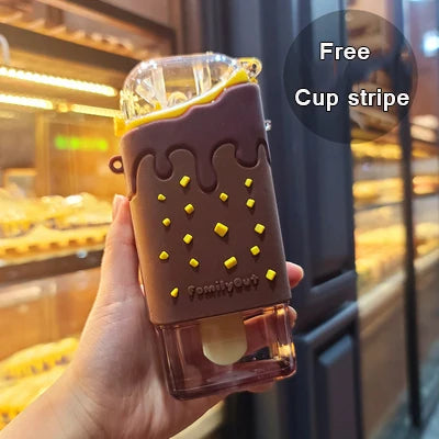 Summer Ice Cream Water Bottle — Cute Donut Design, BPA Free