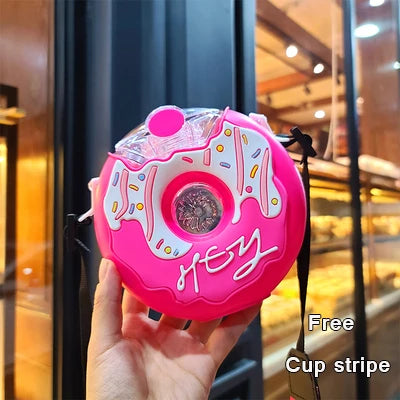 Summer Ice Cream Water Bottle — Cute Donut Design, BPA Free